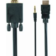 Gembird A-HDMI-VGA-03-10 VGA HDMI + 3.5mm Zwart kabeladapter/verloopstukje