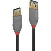 Lindy 36763 3m USB A USB A Mannelijk Mannelijk Zwart USB-kabel