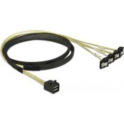 Delock 85685 Kabel Mini SAS HD SFF-8643 > 4 x SATA 7 Pin haaks 1 m