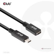 CLUB3D USB Gen1 Type-C Extensie kabel 5Gbps 60W(20V/3A) 4K60Hz M/F 1m/3.28ft