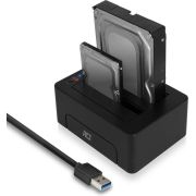 ACT 2,5 en 3,5 inch  SATA Dual harde schijf docking station, USB 3.2 Gen1