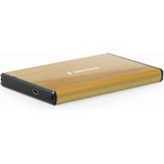 Gembird EE2-U3S-3-GL behuizing voor opslagstations HDD-behuizing Goud 2.5"