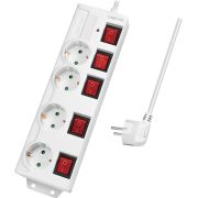 LogiLink LPS252 power uitbreiding 1,5 m 4 AC-uitgang(en) Binnen Wit