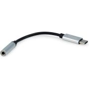 Equip 133474 kabeladapter/verloopstukje USB-C 3,5 mm Zwart, Zilver