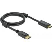 Delock 85955 Actieve DisplayPort 1.2 naar HDMI Kabel 4K 60 Hz 1 m