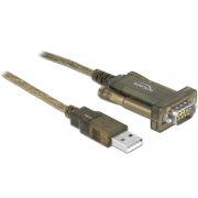 DeLOCK 64073 tussenstuk voor kabels USB Type-A RS-232 DB9 Transparant