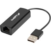 Lanberg NC-0100-01 tussenstuk voor kabels USB-A RJ-45 Zwart