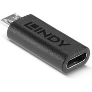 Lindy 41903 tussenstuk voor kabels USB Type C USB Type Micro-B Zwart