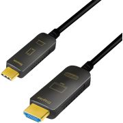 LogiLink CUF0102 video kabel adapter 20 m USB Type-C HDMI Type A (Standaard) Zwart