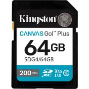 Kingston Technology 64GB SDXC Canvas Go Plus Gen4 200MB/s C10 UHS-I U3 V30