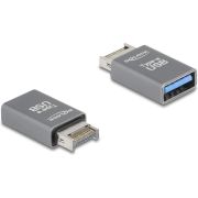 DeLOCK 67230 tussenstuk voor kabels USB Type-E USB Type-A Grijs