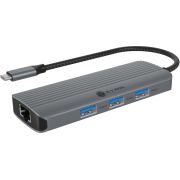 ICY BOX IB-DK4034a-CPD Bedraad USB 3.2 Gen 1 (3.1 Gen 1) Type-C Aluminium, Zilver