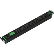 APC Easy Rack PDU, Basic, horizontaal, 1-fasig, 3,7 kW, 230 V, 16 A, 8 x C13-uitgangen, IEC 60320 C2