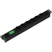 APC Easy Rack PDU, Basic, horizontaal, 1-fasig, 2,3 kW, 230 V, 10 A, 6 x SCHUKO- en 1 x C13-uitgange