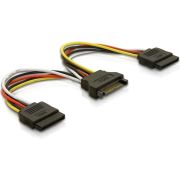 Delock 60105 Kabel Voeding SATA 15-pins > 2 x SATA HDD &ndash; recht