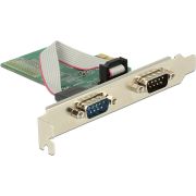 Delock 89555 PCI Express x1-kaart naar 2 x seriële RS-232