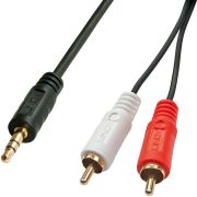 Lindy 35680 1m 3.5mm 2 x RCA Zwart audio kabel