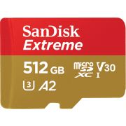 SanDisk Extreme 512GB MicroSDXC Geheugenkaart met SD Adapter