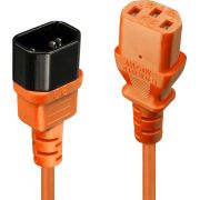 Lindy 30474 IEC C14/IEC C13 M/F 1m IEC C14 IEC C13 Zwart, Oranje