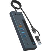 ICY BOX IB-HUB1743-CPD USB 3.2 Gen 2 (3.1 Gen 2) Type-A + Type-C 10000 Mbit/s Blauw