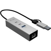 i-tec USB-C/USB-A Metal HUB 3 (2x USB-C, 1x USB-A) Port + 2.5GLAN