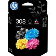 HP 308 originele 2-pack combo zwarte/driekleureninktcartridges