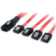 StarTech.com 50 cm lange, serieel aangesloten SCSI SAS-kabel SFF-8087 naar 4x vastklikkend SATA